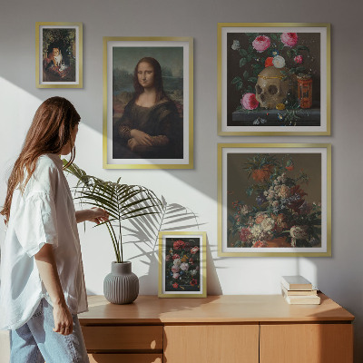 Pared galería de arte Retratos florales vintage