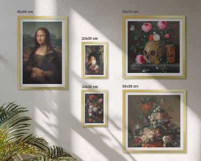 Pared galería de arte Retratos florales vintage