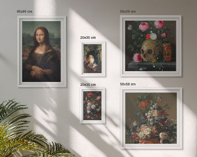 Pared galería de arte Retratos florales vintage