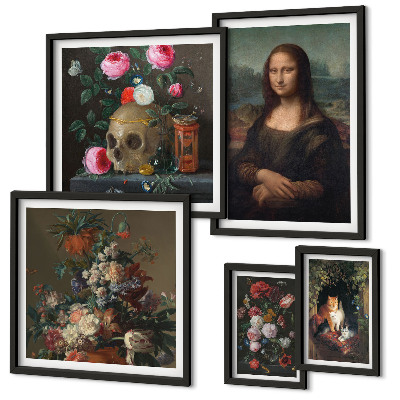 Pared galería de arte Retratos florales vintage