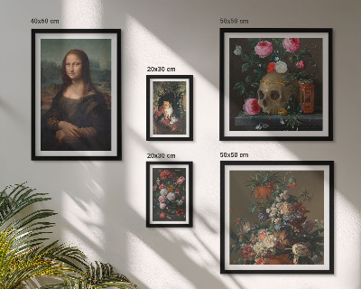 Pared galería de arte Retratos florales vintage