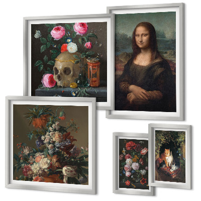 Pared galería de arte Retratos florales vintage