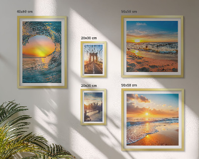 Conjunto de cuadros decorativos Atardeceres en el mar, puentes de la ciudad