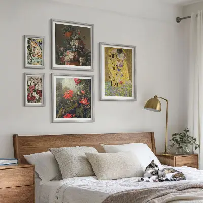 Composiciones de arte floral para pared de galería de arte