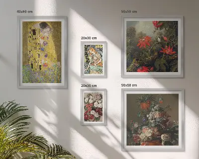 Composiciones de arte floral para pared de galería de arte