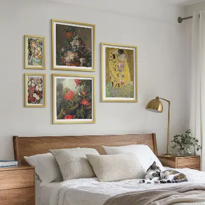 Composiciones de arte floral para pared de galería de arte