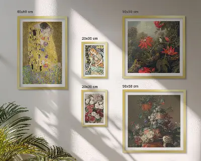 Composiciones de arte floral para pared de galería de arte