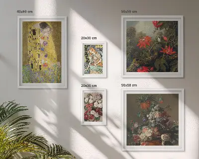 Composiciones de arte floral para pared de galería de arte