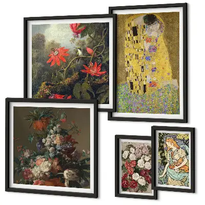 Composiciones de arte floral para pared de galería de arte