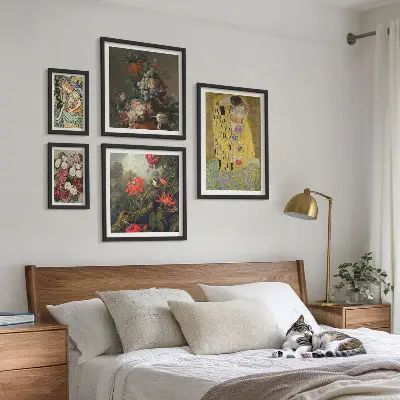 Composiciones de arte floral para pared de galería de arte