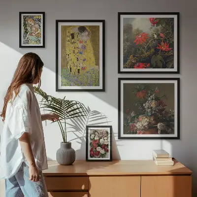 Composiciones de arte floral para pared de galería de arte