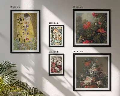 Composiciones de arte floral para pared de galería de arte