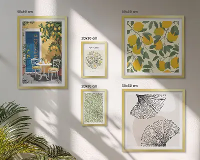 Conjunto de cuadros decorativos con elegantes motivos vegetales