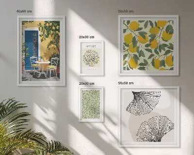 Conjunto de cuadros decorativos con elegantes motivos vegetales