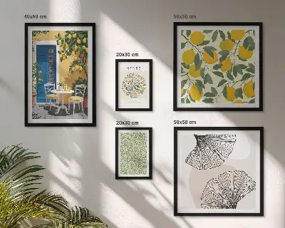 Conjunto de cuadros decorativos con elegantes motivos vegetales