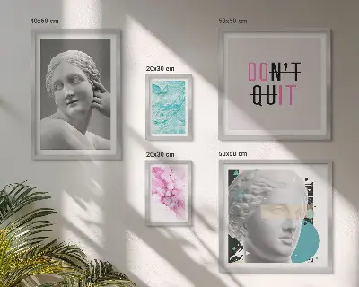 Set de 5 cuadros decorativos para salón con diseño elegante de estilo clásico y moderno