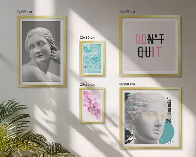 Set de 5 cuadros decorativos para salón con diseño elegante de estilo clásico y moderno