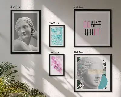 Set de 5 cuadros decorativos para salón con diseño elegante de estilo clásico y moderno