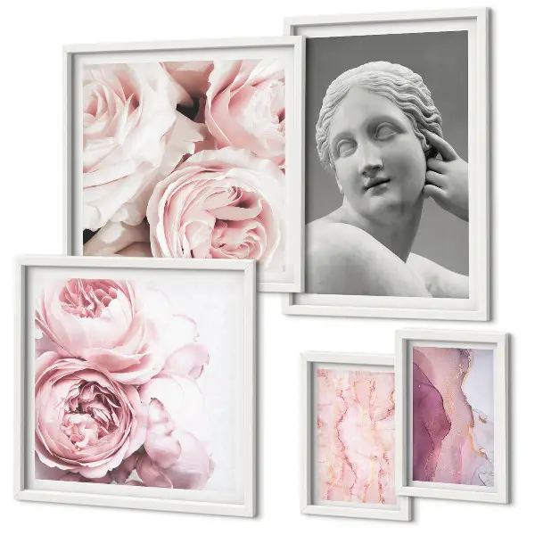 Esculturas florales clásicas decoración para pared de galería de arte