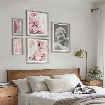 Esculturas florales clásicas decoración para pared de galería de arte