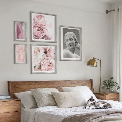 Pared galería de arte Esculturas florales clásicas
