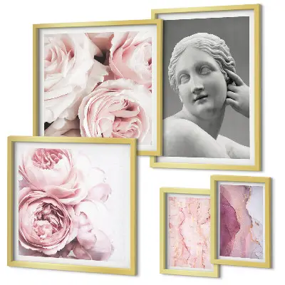 Esculturas florales clásicas decoración para pared de galería de arte