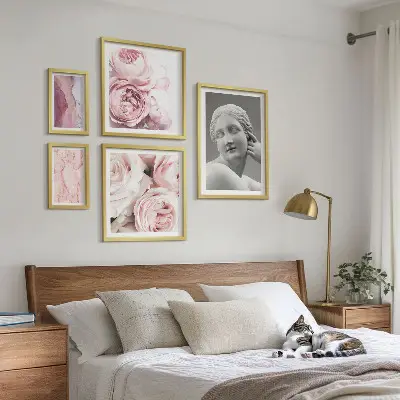 Esculturas florales clásicas decoración para pared de galería de arte