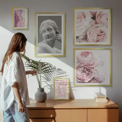 Esculturas florales clásicas decoración para pared de galería de arte