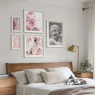 Esculturas florales clásicas decoración para pared de galería de arte