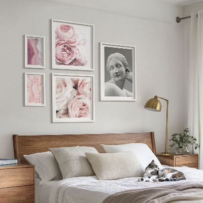 Pared galería de arte Esculturas florales clásicas