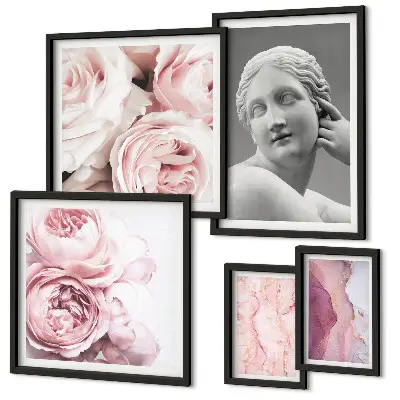 Esculturas florales clásicas decoración para pared de galería de arte