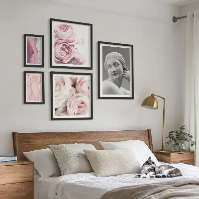 Esculturas florales clásicas decoración para pared de galería de arte