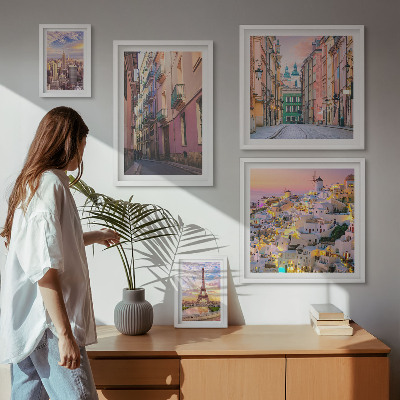Conjunto de cuadros decorativos Ciudades encantadoras en Europa