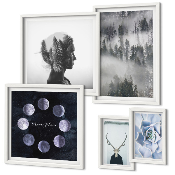 Pared galería de arte motivos de espacios forestales naturales