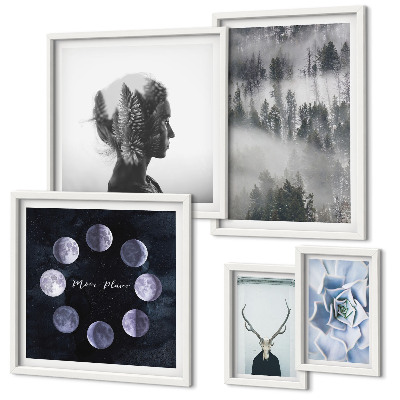 Pared galería de arte motivos de espacios forestales naturales