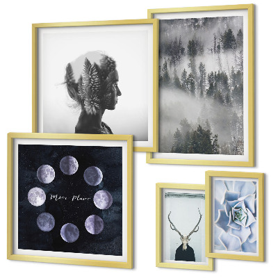 Pared galería de arte motivos de espacios forestales naturales