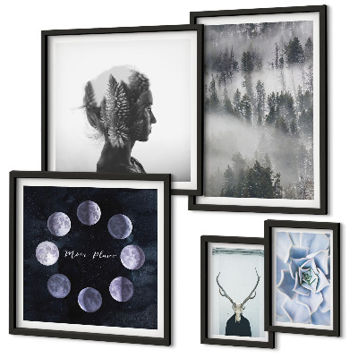 Pared galería de arte motivos de espacios forestales naturales