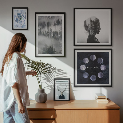 Pared galería de arte motivos de espacios forestales naturales