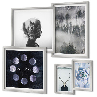 Pared galería de arte motivos de espacios forestales naturales