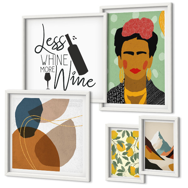 Conjunto de cuadros decorativos Retratos abstractos al estilo bohemio