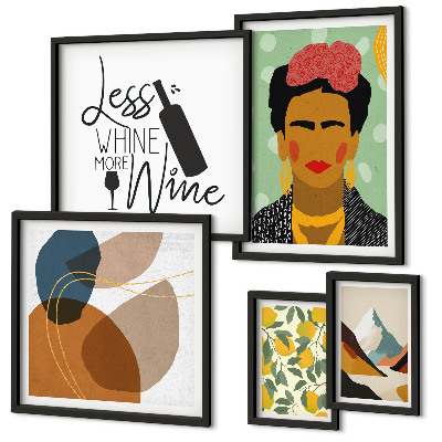 Conjunto de cuadros decorativos Retratos abstractos al estilo bohemio