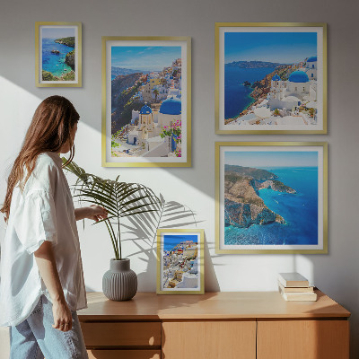 Conjunto de cuadros decorativos Cúpulas azules de las islas griegas