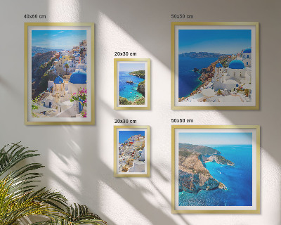 Conjunto de cuadros decorativos Cúpulas azules de las islas griegas