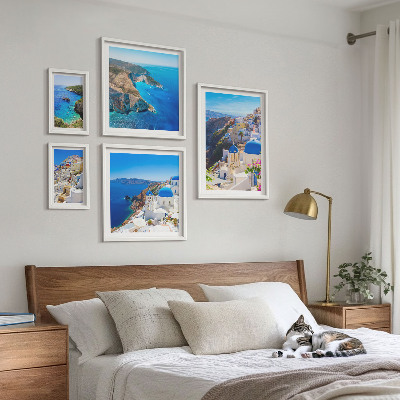 Conjunto de cuadros decorativos Cúpulas azules de las islas griegas