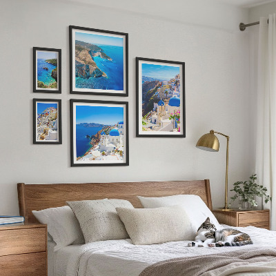 Conjunto de cuadros decorativos Cúpulas azules de las islas griegas