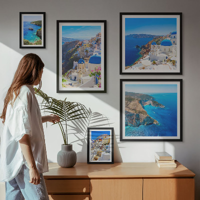 Conjunto de cuadros decorativos Cúpulas azules de las islas griegas