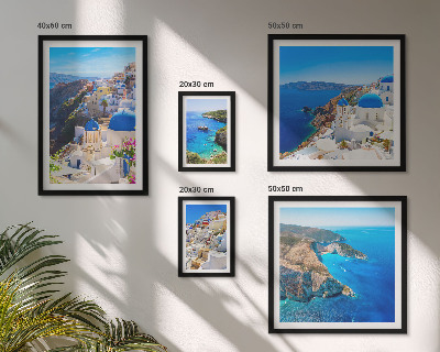 Conjunto de cuadros decorativos Cúpulas azules de las islas griegas