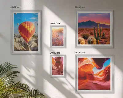 Set de 5 cuadros para salón diseño de globos del desierto