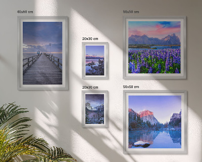 Set de 5 cuadros para salón Paisajes de montaña y costeros