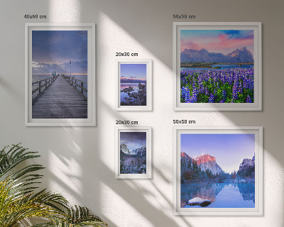 Set de 5 cuadros para salón Paisajes de montaña y costeros